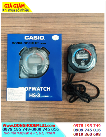 Casio HS-3V, Đồng hồ bấm giờ bấm giây Casio HS-3V với 1 Lap chính hãng |Bảo hành 01 năm 